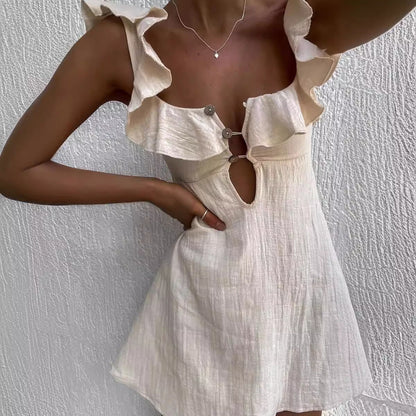 Sexy Ruffled Spaghetti Straps Dress Women by Ragazza