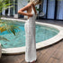 Knitted Dress Halter Lace up Sexy Big Backless Sleeveless Sheath Slim Women Dress by Ragazza