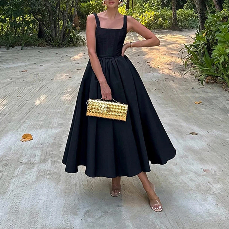 Summer Shoulder Strap Elegant Strapless Camisole Sleeveless Dress by Ragazza