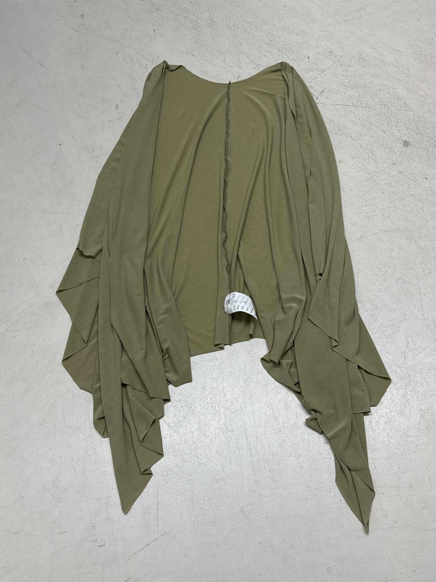 Retro Mori Green Dress Slimming Batwing Sleeves Sun Protection Cardigan Cinched Slimming Maxi Dress Two Piece Sets by Ragazza