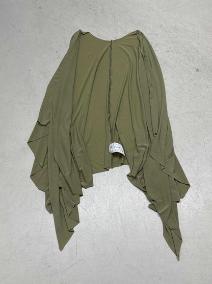 Retro Mori Green Dress Slimming Batwing Sleeves Sun Protection Cardigan Cinched Slimming Maxi Dress Two Piece Sets by Ragazza