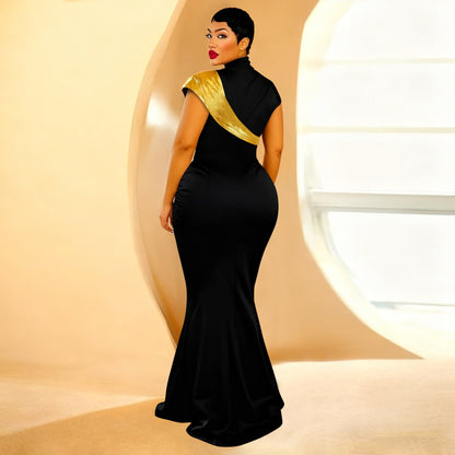 Women Clothing Color Contrast Bronzing Sexy Slim Dress by Ragazza