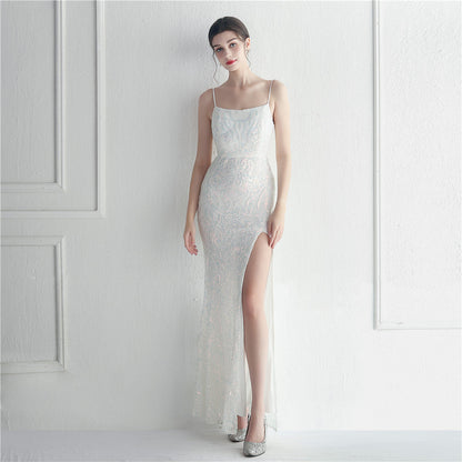 Positioning Floral Sequin Sexy Strap Tube Top Nightclub Dress Dinner Star Evening Dress by Ragazza