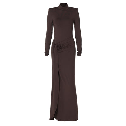 Women Clothing Winter Sexy Slit Sheath Dress Sexy Turtleneck Slim Fit Dress by Ragazza