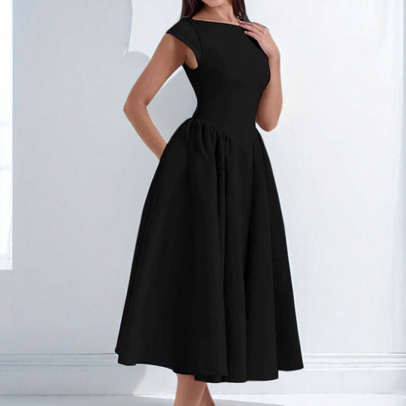Spring French Sexy Elegant Waist Slimming Sleeveless Back Hollow Out Cutout Dress by Ragazza