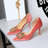 Women Super High Heel Sexy Pointed Toe Rhinestone Square Buckle Stiletto Women Shoes  DestGlow
