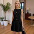 Spring Summer Simple Women Clothing Personalized Wide Hem Pleated Waist Tight Solid Color Sleeveless Short Dress by Ragazza