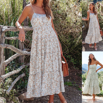Women Clothing Summer Holiday Floral Strap Dress by Ragazza