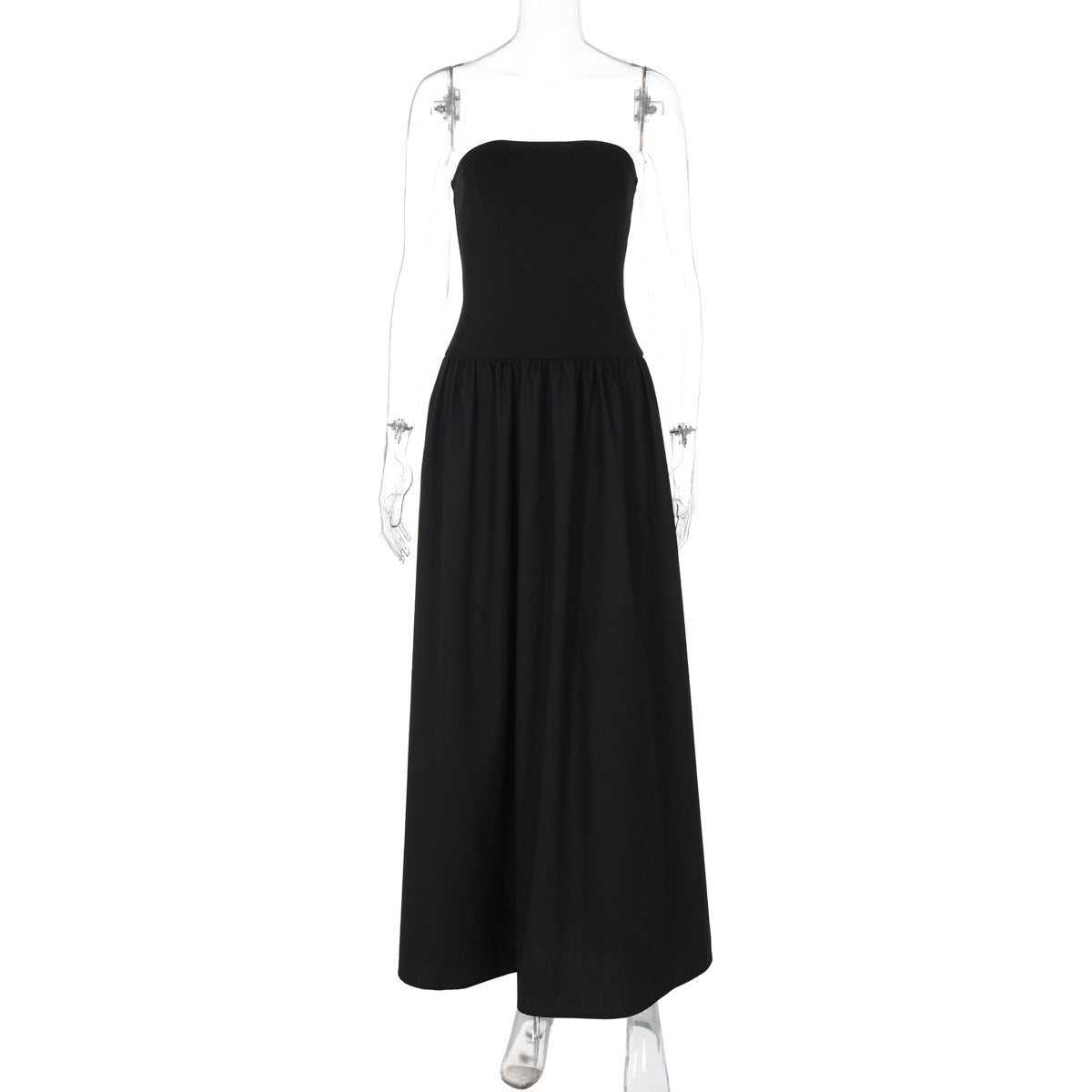 Sexy off Neck Street Loose Long Elegant Tube Top Solid Color Dress for Women by Ragazza
