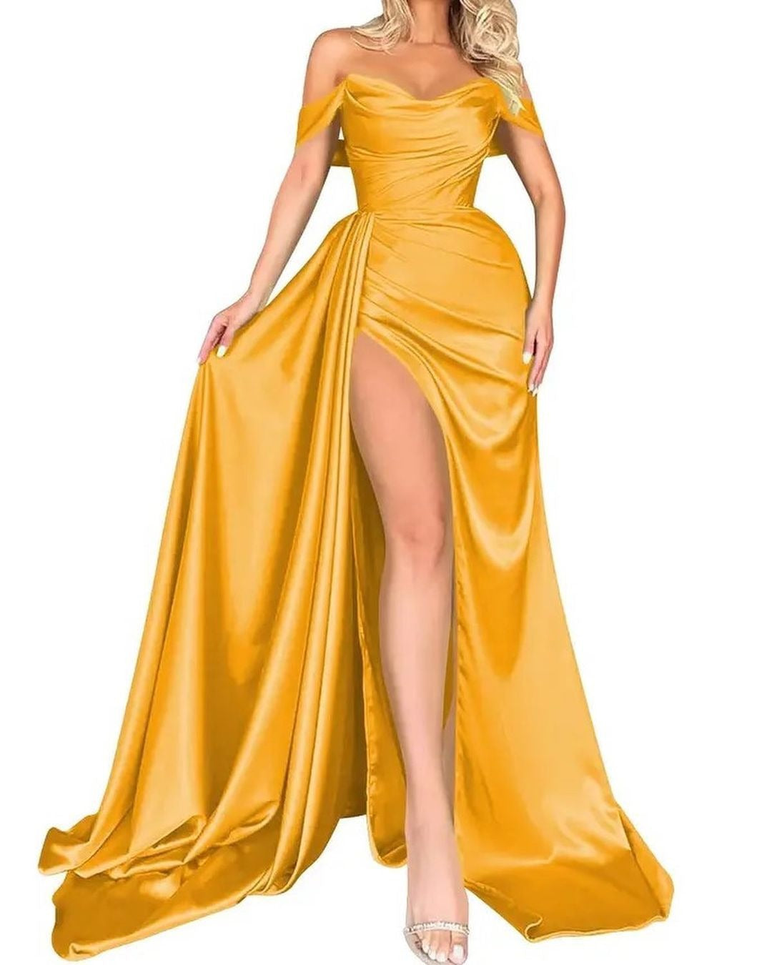 Cocktail High Slit Sexy Host Off Shoulder Slimming Party Evening Dress by Ragazza
