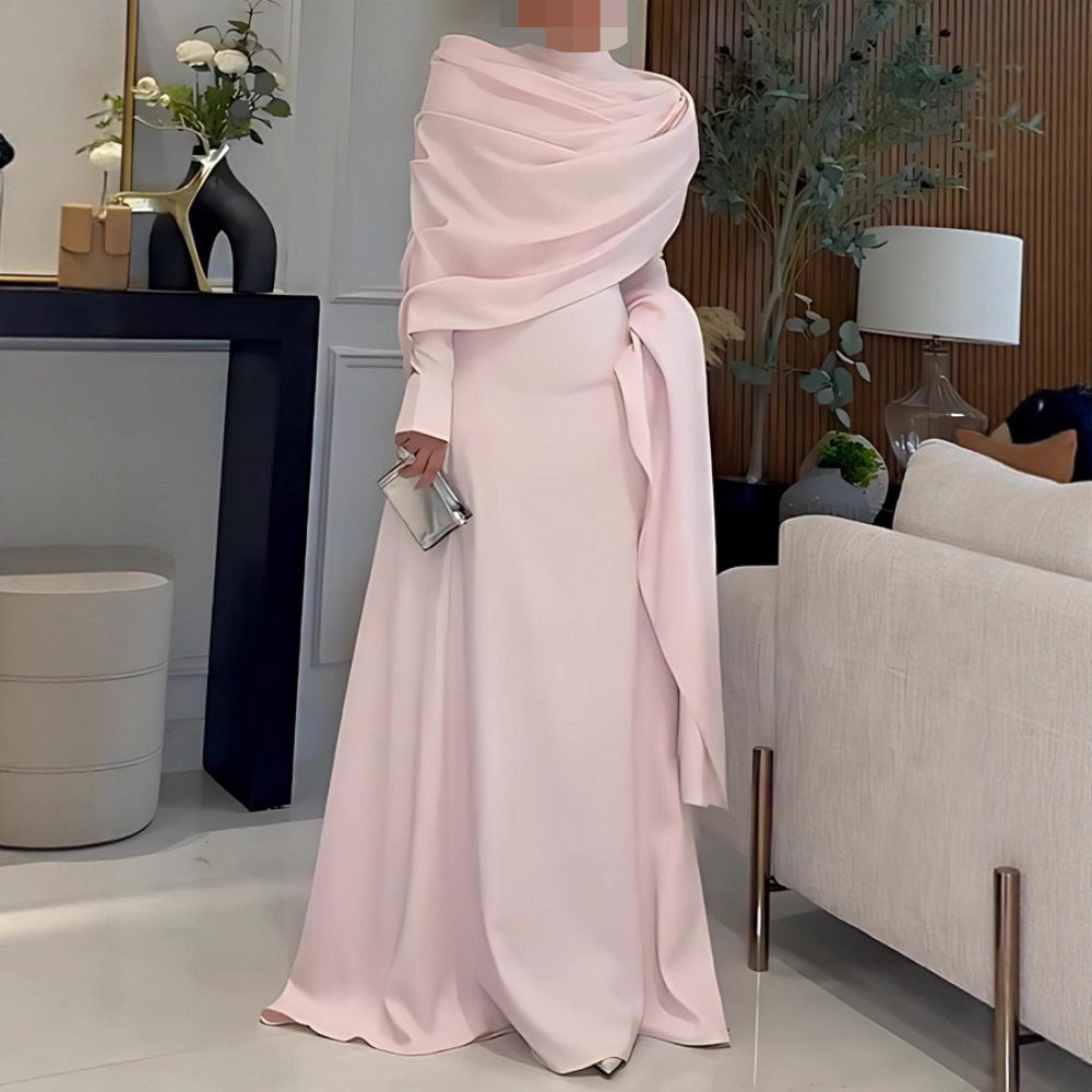 Autumn Women Clothing Sexy Pleated Mini Trailing Evening Gown  DestGlow