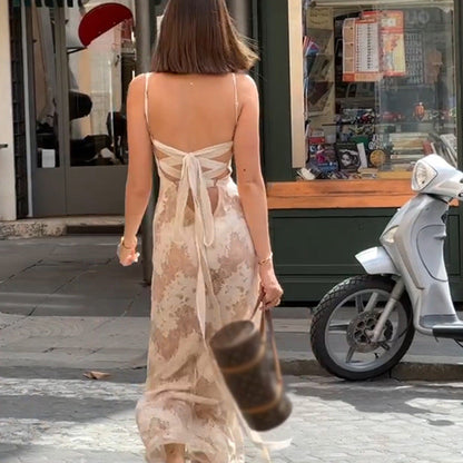 Summer Women Clothing Vacation Sexy Strap High Class Elegant Printing Slip Dress Women by Ragazza