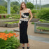Summer Heavy Industry Light Diamond Floral Decoration High Sense Slim Fit Skirt Two Piece Sets Women by Ragazza