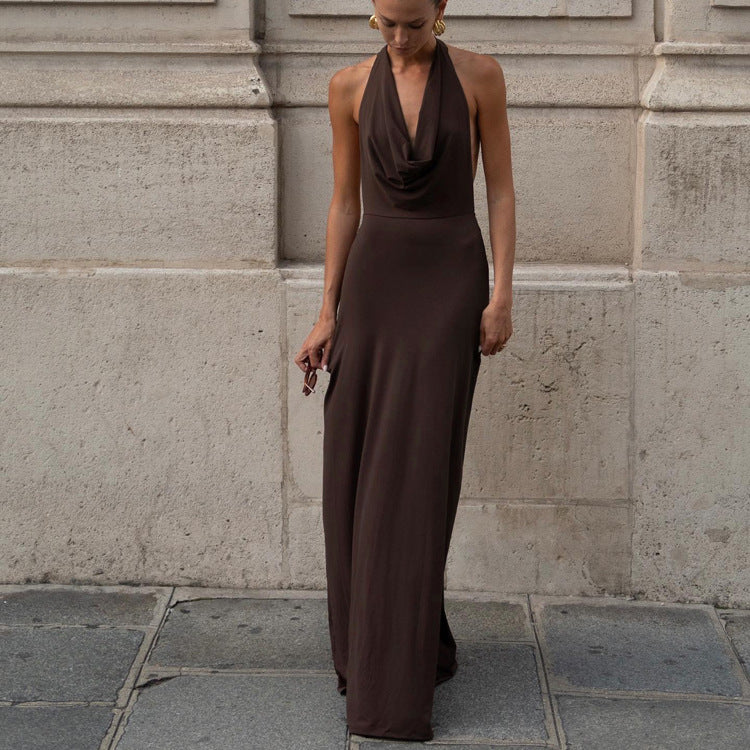 Sexy Halterneck Vest Dress Women Long Backless Party Evening Dress by Ragazza