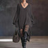 V neck Knitted Dress Irregular Asymmetric Hem Hollow Out Cutout out Loose Dress by Ragazza