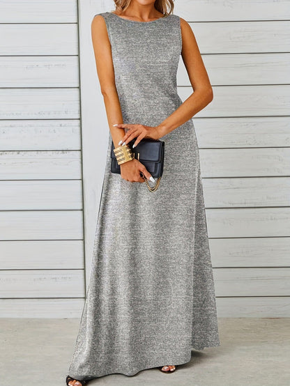 Sexy Sleeveless Dress Solid Color Mid Length Slim Strap Vest Dress by Ragazza