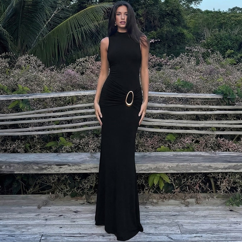 Women Clothing High Waist Twisted Sexy Backless Sheath Dress by Ragazza