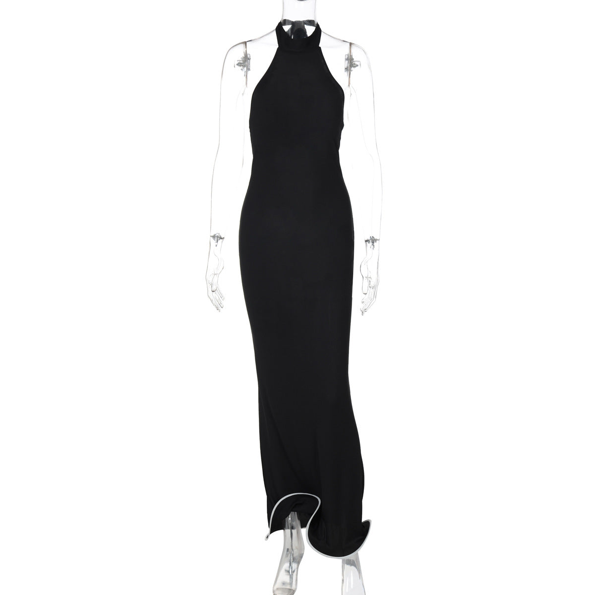Women lothing Summer Sexy Backless Elegance Sleeveless Halter Wooden Ear Swing Dress by Ragazza