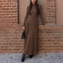 Casual Laid Back Solid Color Half Collar Stitching Long Sleeve Dress  DestGlow