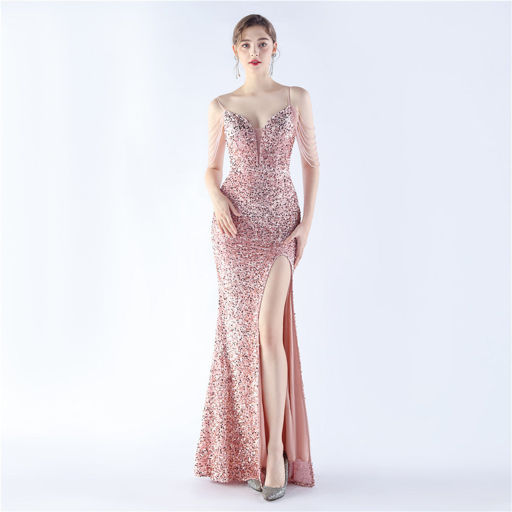 Velvet Bottom Handmade Sequin Craft Beads Sequ Dress by Ragazza