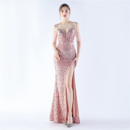 Velvet Bottom Handmade Sequin Craft Beads Sequ Dress by Ragazza