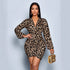 Women Clothing Autumn Winter Leopard Print Long Sleeve Dress Sexy Printed Satin Dress by Ragazza