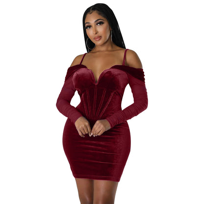 Autumn Winter Women Clothing Sexy Tight Mesh Long Sleeve Dress Women by Ragazza