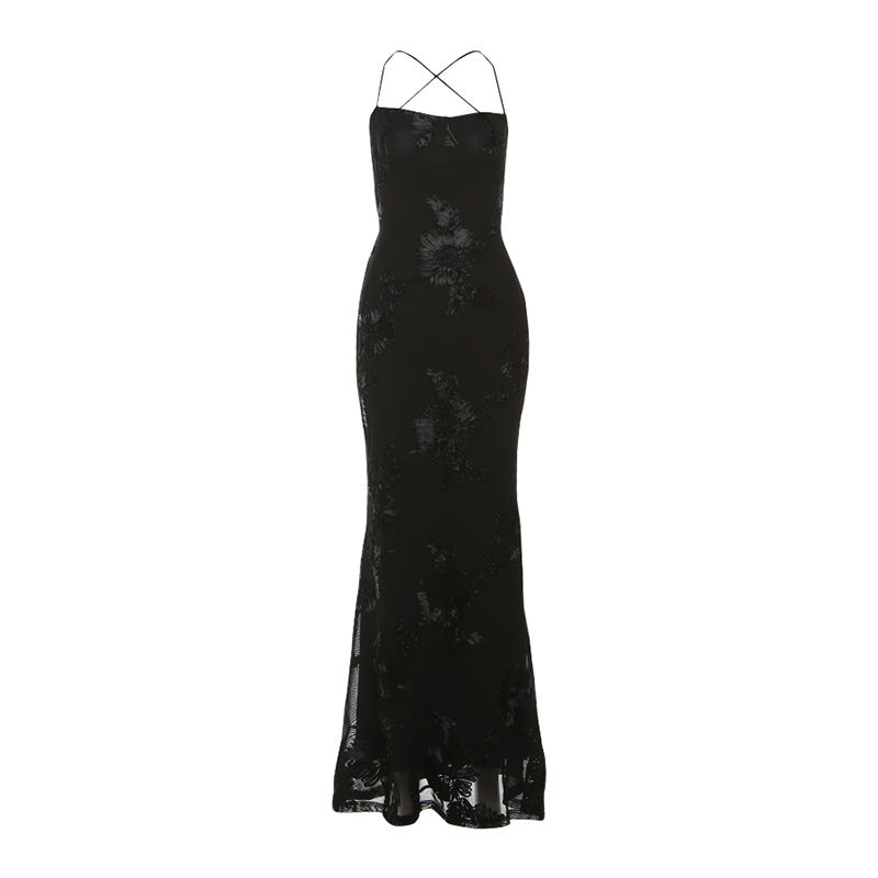 Women Clothing Summer Sexy Slim Fit Slimming Backless Lace up Dress Maxi Dress by Ragazza