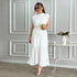 Women Clothing Spring Summer Simple Half Turtleneck Waist-Controlled Lace up Mid Length Dress by Ragazza