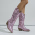 Ladies Heels Spring Catwalk Middle Boots Embroidery Fashionable Chunky Heel Women High Heel Boots  DestGlow