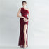 Heavy Industry Ostrich Hair Craft Bundle Hair Oblique Shoulder Side Slit High End Evening Dress by Ragazza