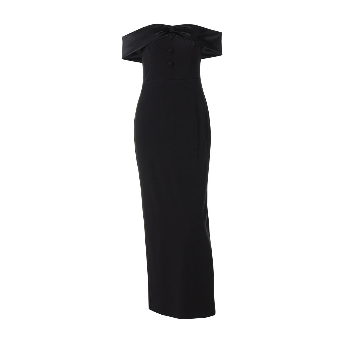 Women Clothing Summer off the Shoulder Gown Back Slit Slim Fit Maxi Dress by Ragazza