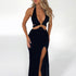 Summer Sexy Halter Dress Arrival Hollow Out Cutout out Tied Side Slit Irregular Asymmetric Maxi Dress by Ragazza