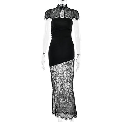 Arrival Lace Cappa Tube Top Dress Sexy Slim Fit Backless Split Dress Women by Ragazza