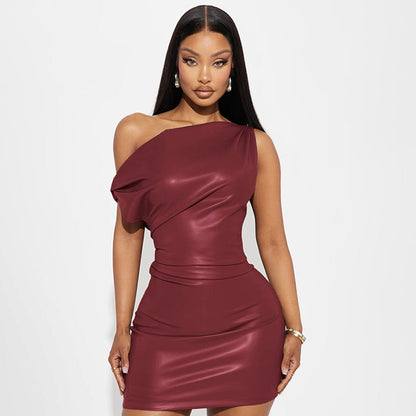 Crossbody Sheath Dress Women Clothing Sexy Nightclub Dress by Ragazza