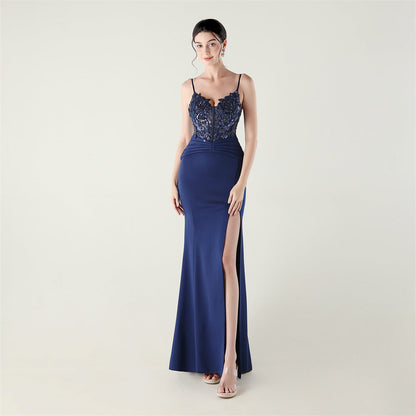 Satin Cloth Applique Bead Tube Boning Corset Waist Tight Folding Craft Evening Dress Strapless Sexy Dinner Social by Ragazza