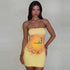Women Clothing Summer Sleeveless Sexy Strapless Dress Butterfly Floral Print Hip Dress by Ragazza