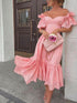 Fall Women Clothing Sexy Off The Shoulder Polka Dot Dress Maxi Dress by Ragazza