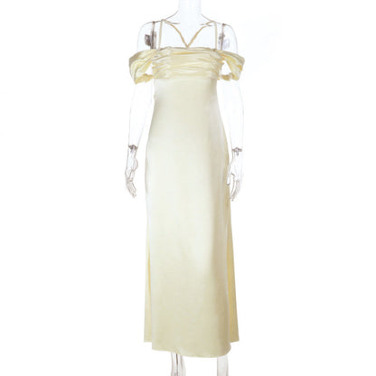 Strap Satin off Shoulder Evening Dress Backless Sexy Dress by Ragazza
