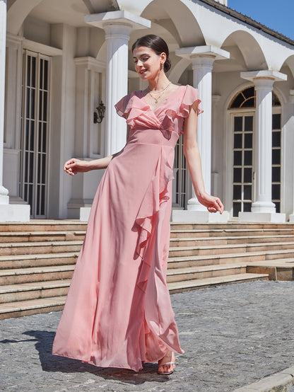 Autumn Winter Women Solid Color Slim Dress Bridesmaid Dress by Ragazza