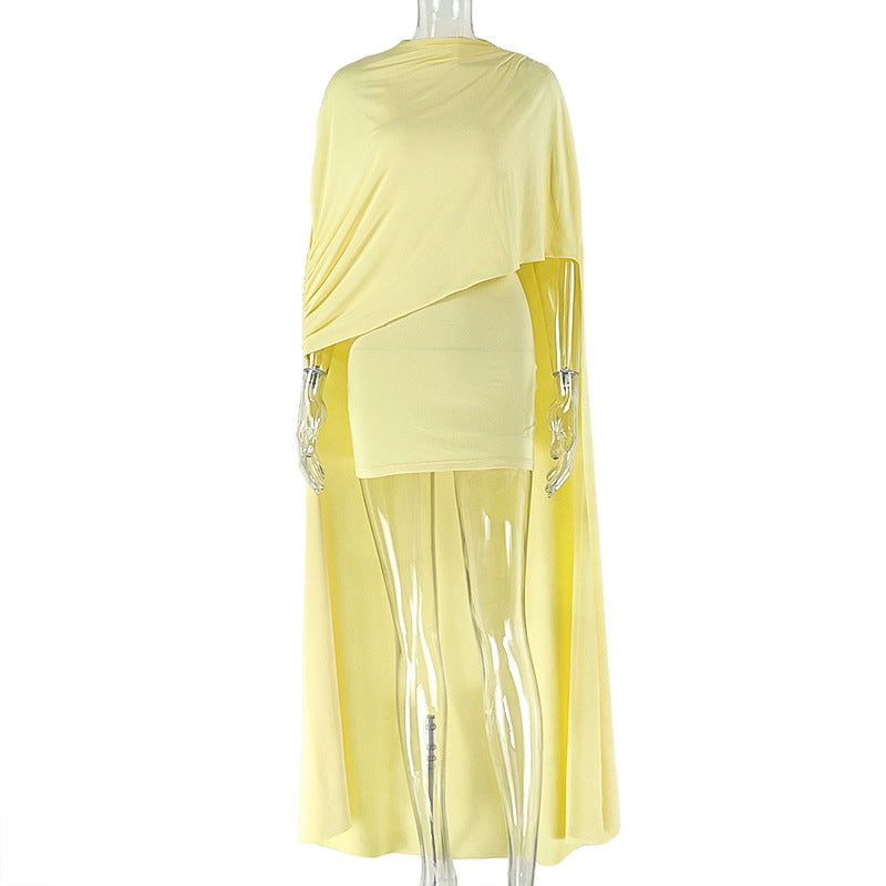Solid Color Women Comfortable Pleated Simple Hip Dress round Neck Sleeveless Design Short Dress by Ragazza