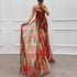 Chiffon Floral Print Slit Dress Casual Party Long Women Clothing Dress by Ragazza