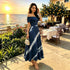Printed Spring Summer off Shoulder Elegant Short Sleeve Slim Women Dress  DestGlow