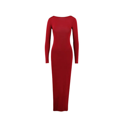 Slim Fit Long Sleeve Backless Sexy Hip Bag Dress by Ragazza