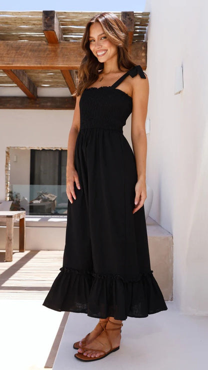 Fresh Sweet Simple Solid Color Sling Dress by Ragazza