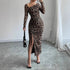 Leopard Print Dress Autumn Winter Sexy Slim Hip Sexy Long Sleeve Inner Wear Office by Ragazza