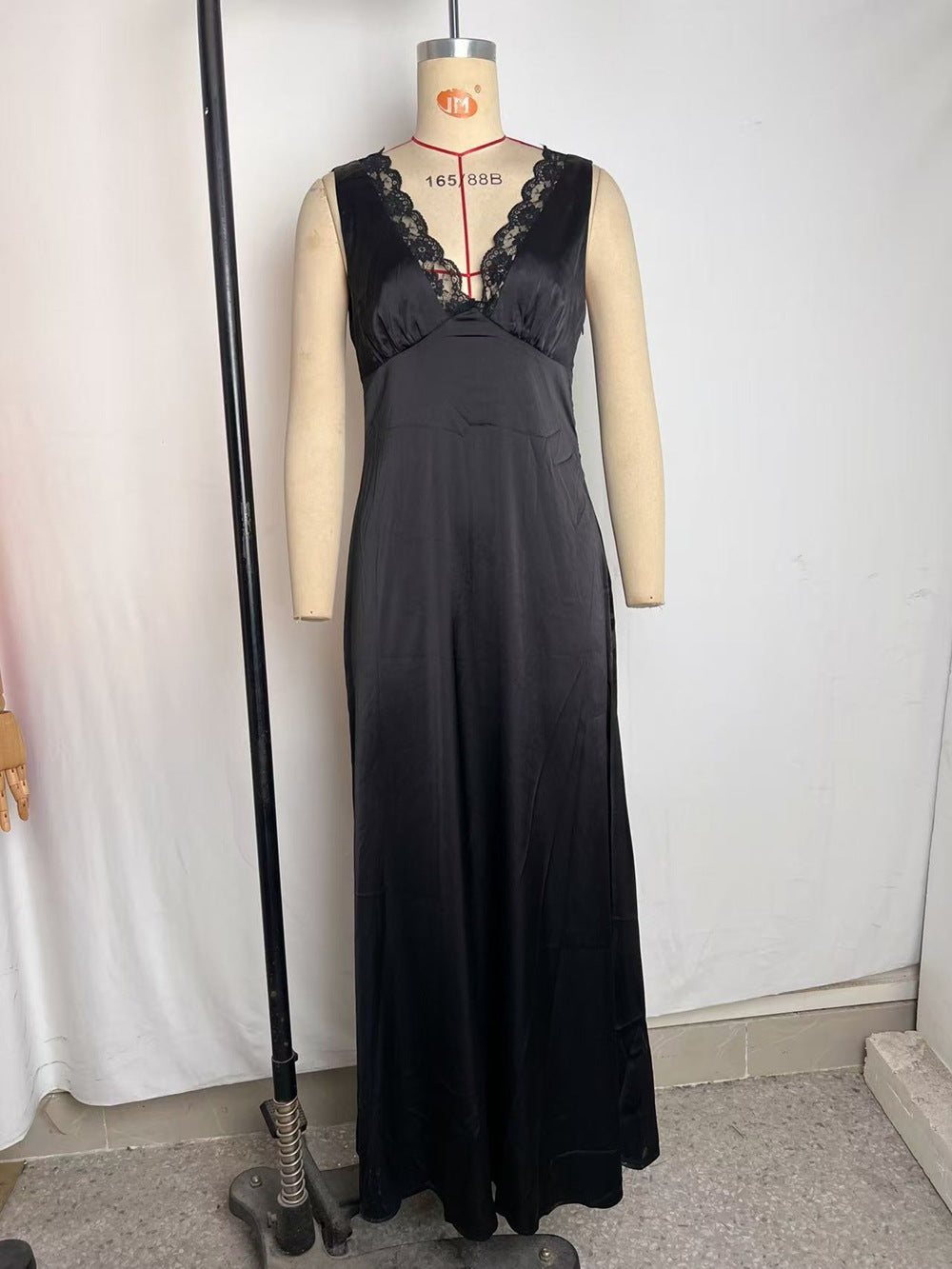 Women Clothing Summer Sexy Lace Deep V Plunge Strap Slim Fit Backless Dress by Ragazza