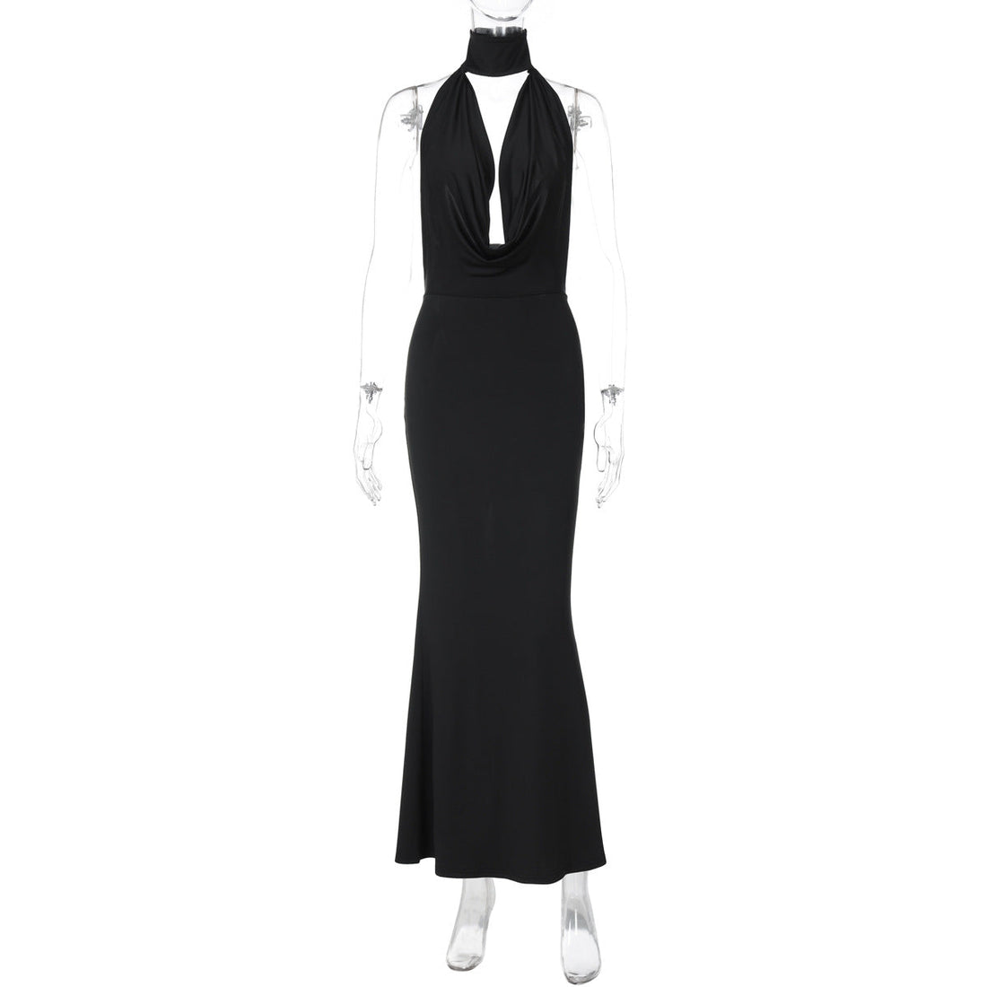 Summer Women Clothing Sexy Cutout Swing Collar Backless Adult Lady like Woman Slim Fit Sheath Split Halter Dress by Ragazza