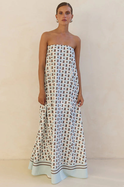 Summer Women Dress Sexy Bandeau One Shoulder Printed Dress by Ragazza