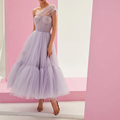Autumn Winter Women Princess Dress Sleeveless Dress Banquet Dress Host by Ragazza